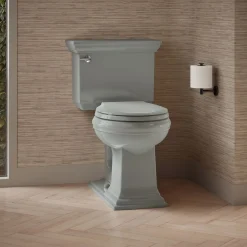 Two-piece round-front toilet, 1.28 gpf