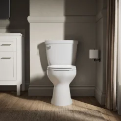 Two-piece round-front toilet, 1.28 gpf