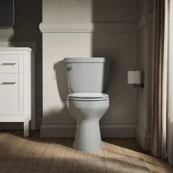 Two-piece round-front toilet, 1.28 gpf