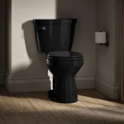Two-piece round-front toilet, 1.28 gpf