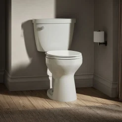 Two-piece round-front toilet, 1.28 gpf