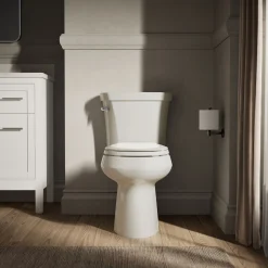 Two-piece round-front toilet, 1.28 gpf