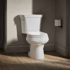 Two-piece round-front toilet, 1.28 gpf