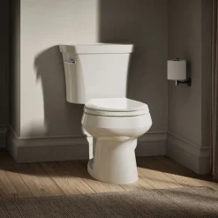 Two-piece round-front toilet, 1.28 gpf