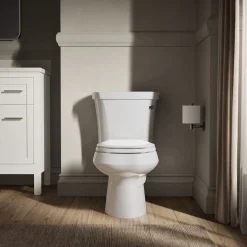 Two-piece round-front toilet, 1.28 gpf