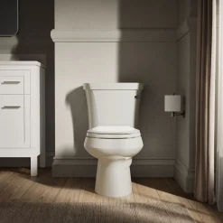 Two-piece round-front toilet, 1.28 gpf