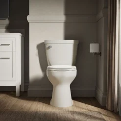Two-piece round-front toilet, 1.28 gpf