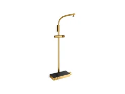 Two-way exposed thermostatic valve with shower column for rainhead and handshower