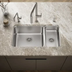 31-1/2" undermount double-bowl kitchen sink