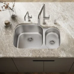 30-3/4" undermount double-bowl kitchen sink