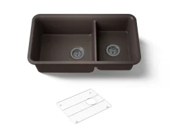 33-1/2" undermount double-bowl kitchen sink