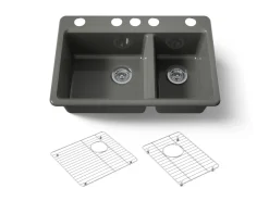33" undermount double-bowl kitchen sink