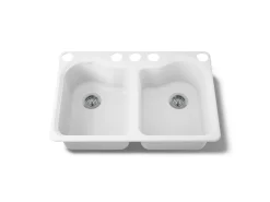 33" undermount double-bowl kitchen sink
