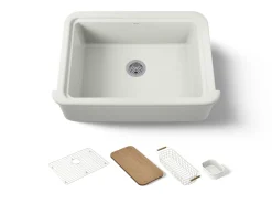 32-1/2" undermount single-bowl farmhouse workstation kitchen sink