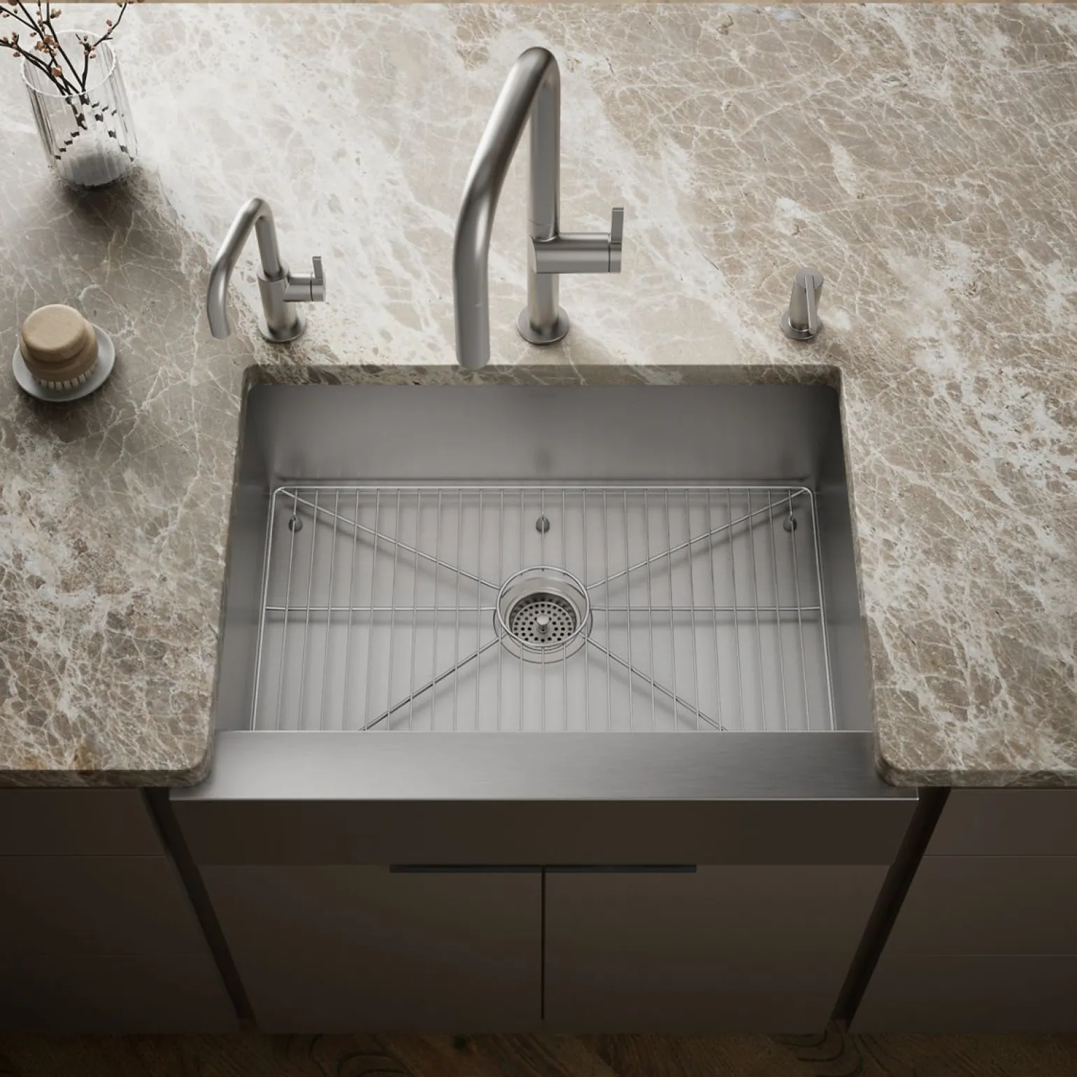 29-1/2" undermount single-bowl farmhouse kitchen sink