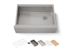 29-1/2" undermount single-bowl farmhouse workstation kitchen sink