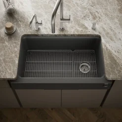 Undermount single-bowl farmhouse kitchen sink