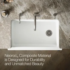 Undermount single-bowl farmhouse kitchen sink