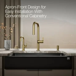 Undermount single-bowl farmhouse kitchen sink