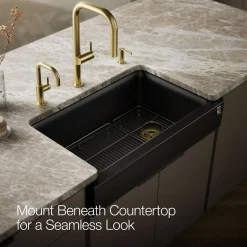 Undermount single-bowl farmhouse kitchen sink