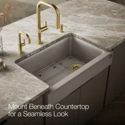 Undermount single-bowl farmhouse kitchen sink