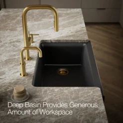 Undermount single-bowl farmhouse kitchen sink