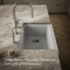 Undermount single-bowl farmhouse kitchen sink