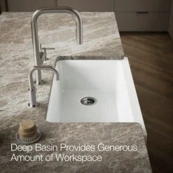Undermount single-bowl farmhouse kitchen sink