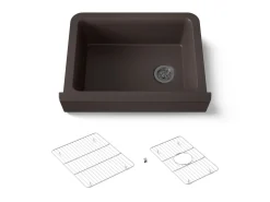 29-3/4" undermount single-bowl farmhouse kitchen sink with short apron