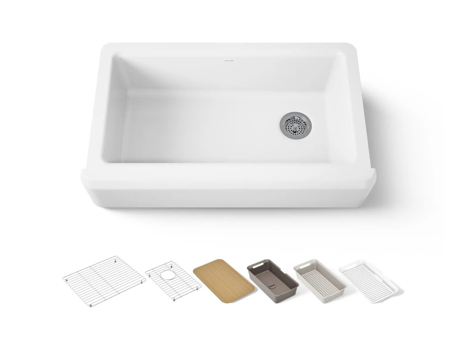 35-3/4" undermount single-bowl farmhouse workstation kitchen sink