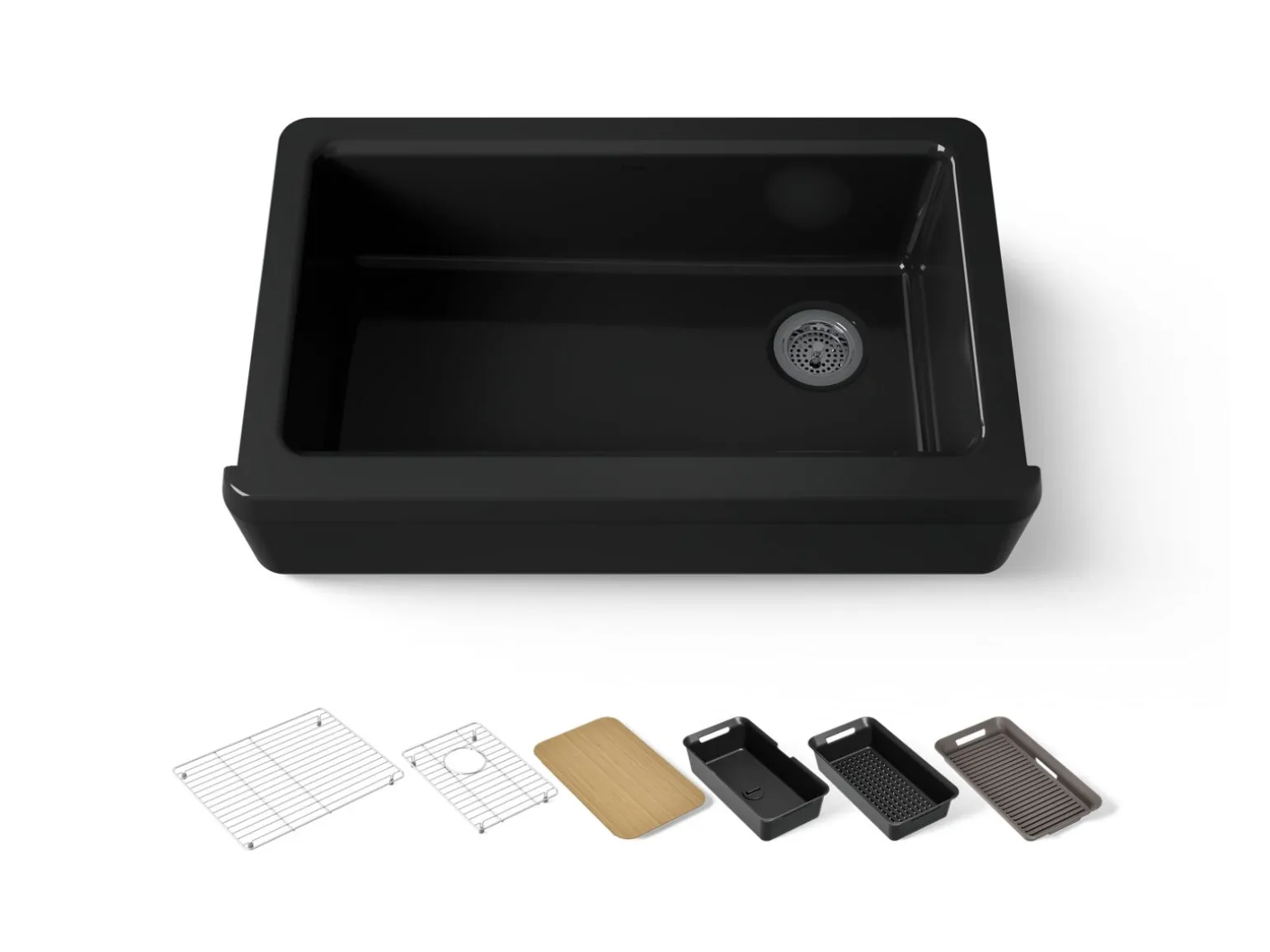 35-3/4" undermount single-bowl farmhouse workstation kitchen sink