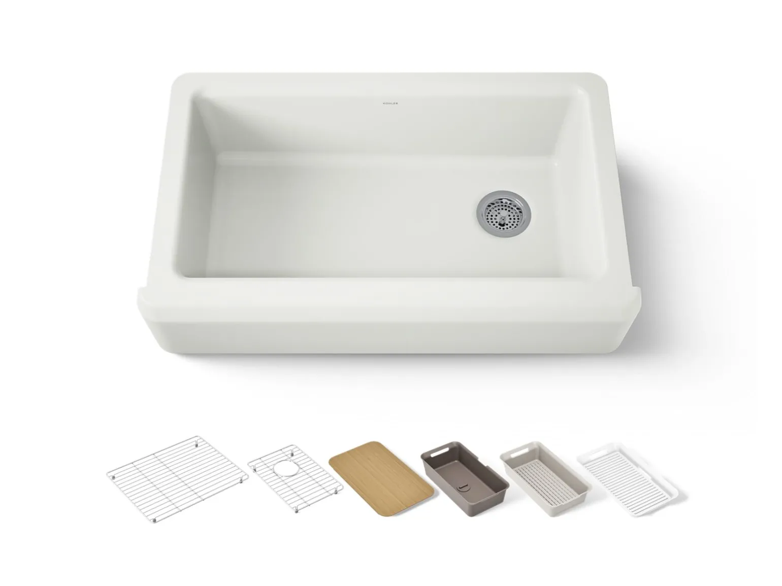 35-3/4" undermount single-bowl farmhouse workstation kitchen sink