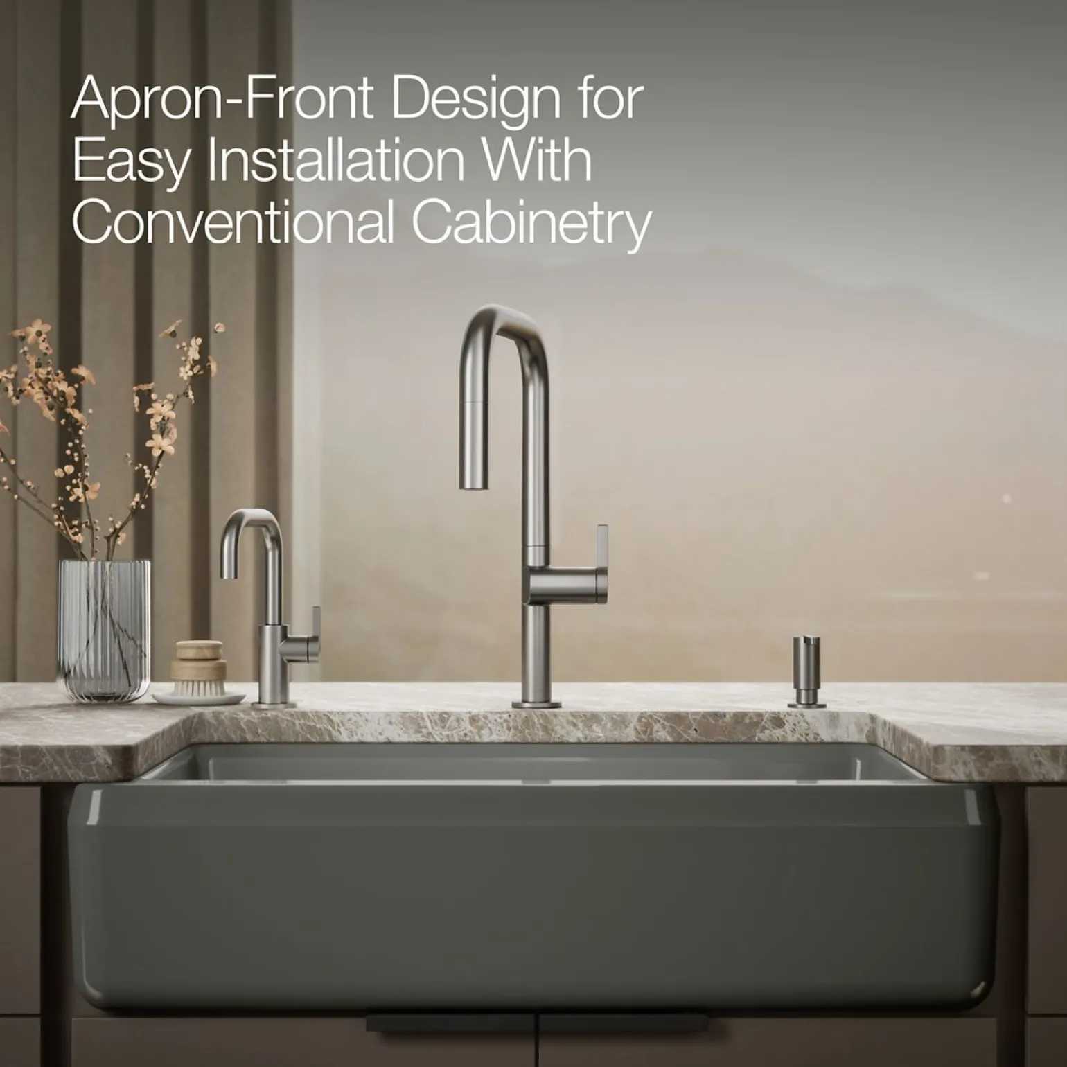 35-3/4" undermount single-bowl farmhouse workstation kitchen sink