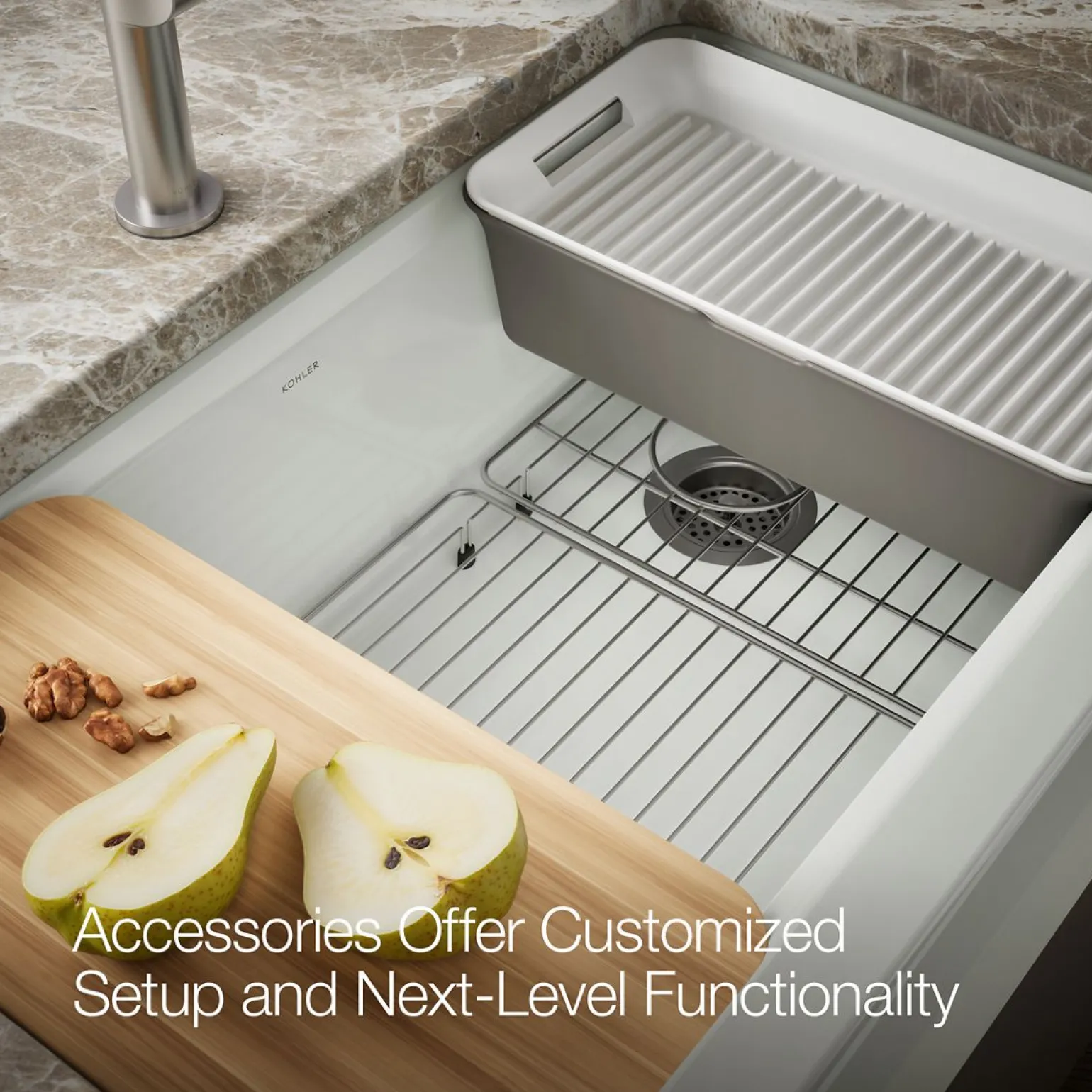 35-3/4" undermount single-bowl farmhouse workstation kitchen sink