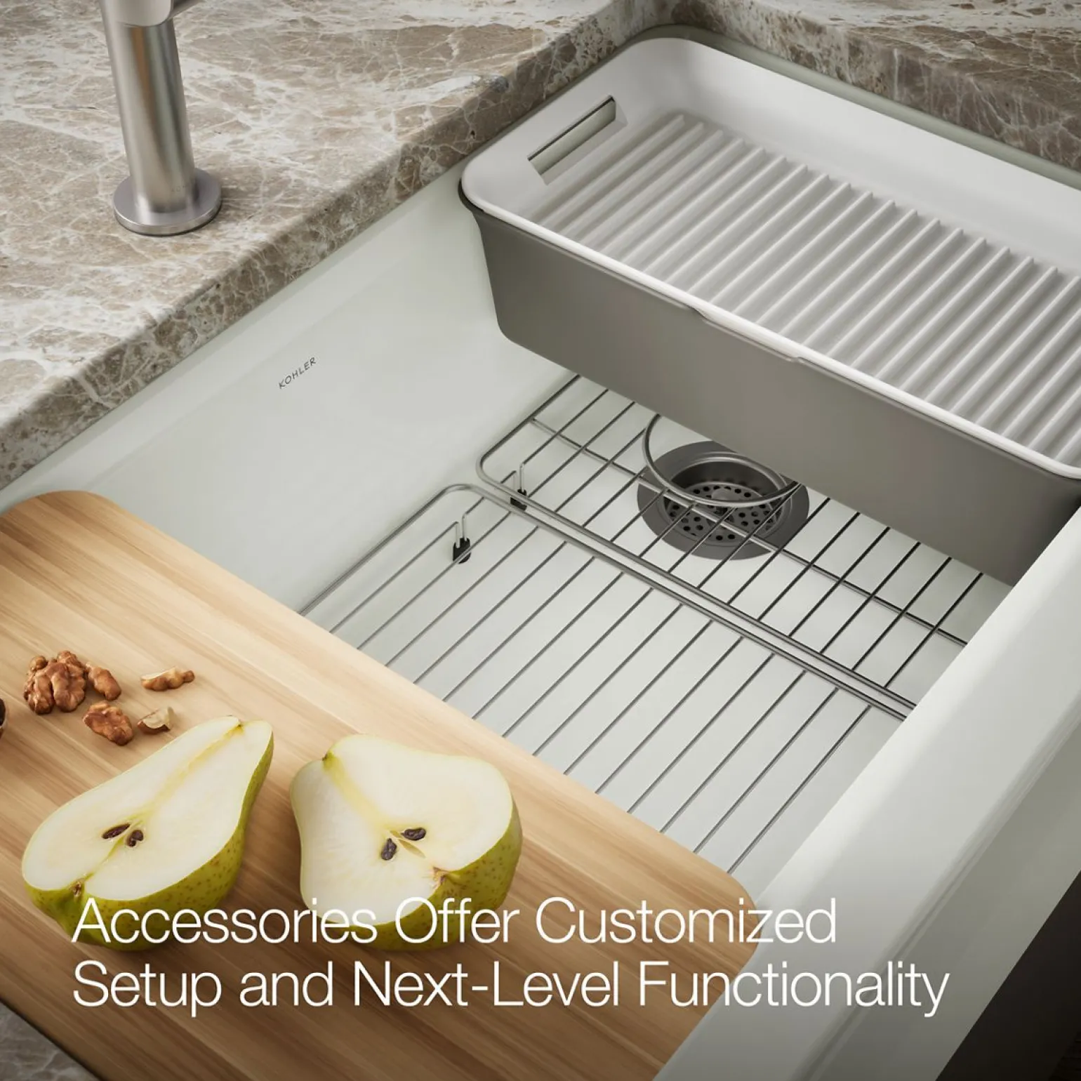 35-3/4" undermount single-bowl farmhouse workstation kitchen sink