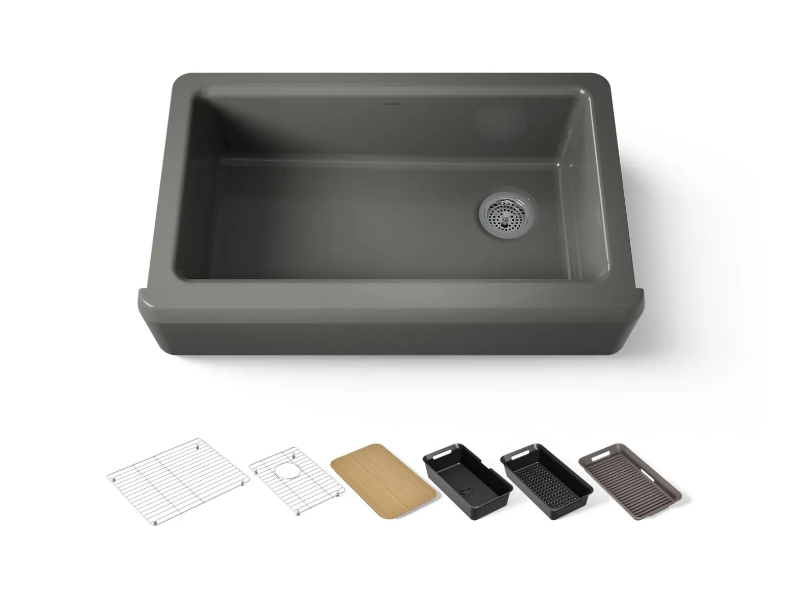 35-3/4" undermount single-bowl farmhouse workstation kitchen sink