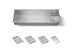 57-3/4" undermount single-bowl kitchen sink