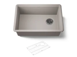 26-1/2" undermount single-bowl kitchen sink