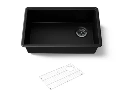 29-1/2" undermount single-bowl kitchen sink