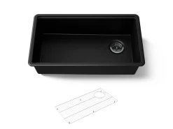 32-1/2" undermount single-bowl kitchen sink