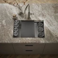 27-3/4" undermount single-bowl workstation kitchen sink