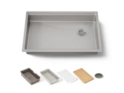 29" undermount single-bowl workstation kitchen sink