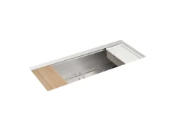 44" undermount single-bowl workstation kitchen sink