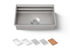 29" undermount single-bowl workstation kitchen sink