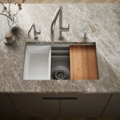 29" undermount single-bowl workstation kitchen sink