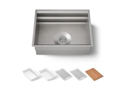 23" undermount single-bowl workstation kitchen sink
