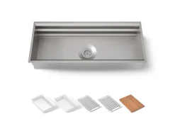 44" undermount single-bowl workstation kitchen sink