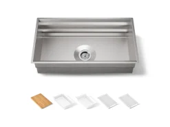 33" undermount single-bowl workstation kitchen sink
