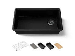 32-1/2" undermount single-bowl workstation kitchen sink