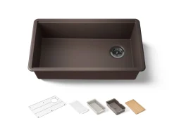 32-1/2" undermount single-bowl workstation kitchen sink